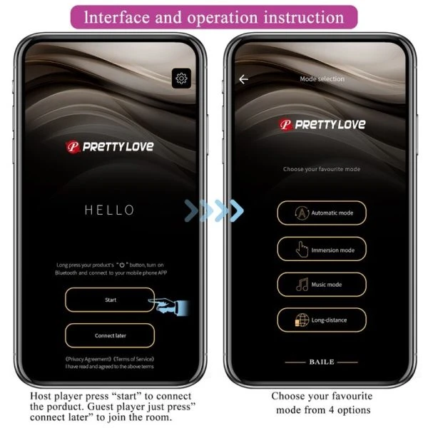 Pretty Love APP Series Elektroschock-Vibrator Hector Violett
