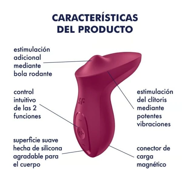 Satisfyer Exciterrr opzetvibrator met rolbal Fuchsia Satisfyer Exciterrr opzetvibrator met rolbal Fuchsia