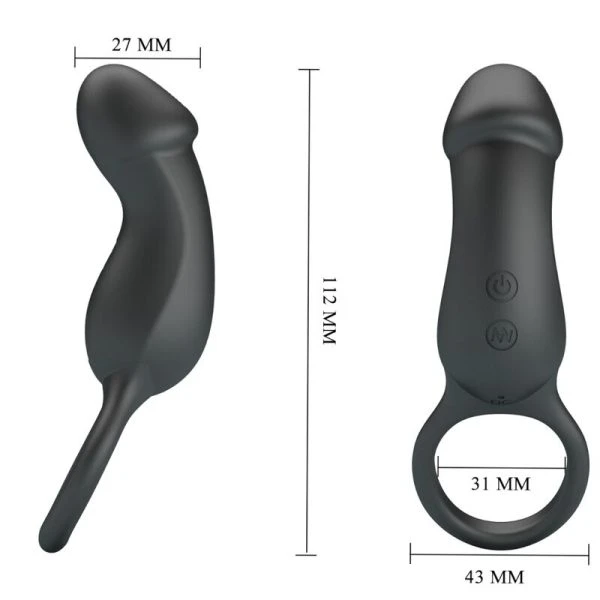 FOR HIM Pretty Love Trae Vibrationsring mit Stimulator schwarz FOR HIM Pretty Love Trae Vibrationsring mit Stimulator schwarz