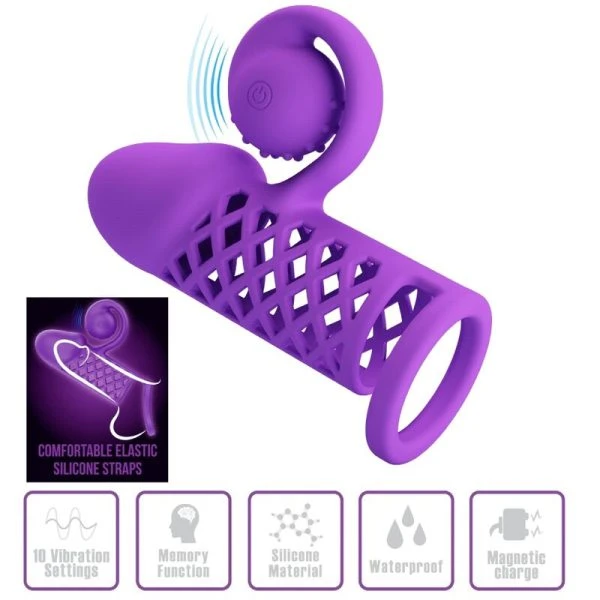 Romance Harden Penisverlenger met vibratie paars