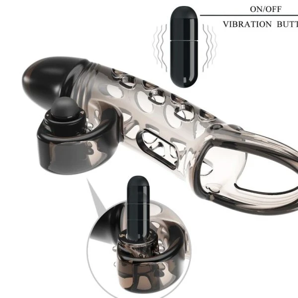 Romance Penishuls met vibratie, zwart