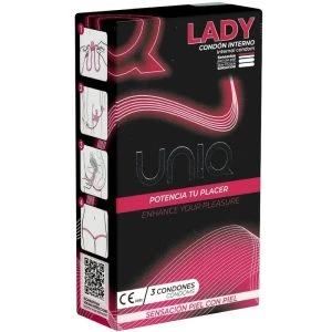 Uniq Lady Condom Latex-Free Female Condom with Garter Belt 3 Pieces