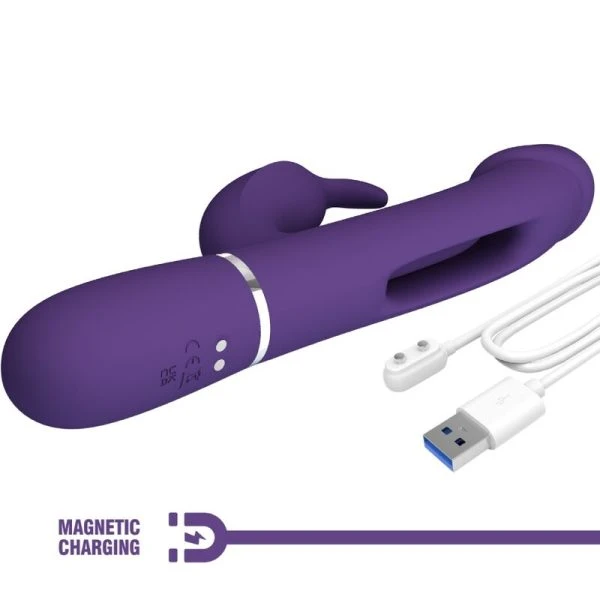 High Tech Pretty Love Kampas Rabbit 3-in-1 Multifunktionsvibrator mit Zunge, Violett