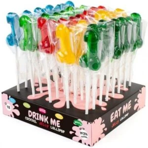 Secretplay Cosmetic Display Assortiment Penis-Lolly's met Alcohol 40 Eenheden