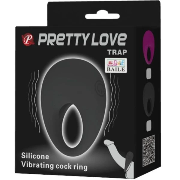 FOR HIM Pretty Love Trap Vibratorring met clitorisstimulator, zwart FOR HIM Pretty Love Trap Vibratorring met clitorisstimulator, zwart