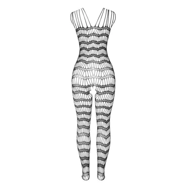 Subblime Bodystockings Netz-Bodystocking offener Schritt Schwarz