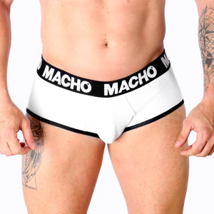 Macho Underwear men's briefs with enlargement cup, White L