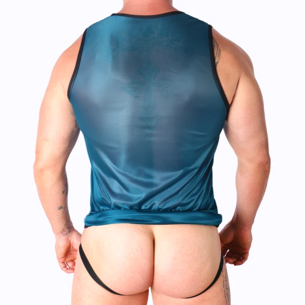 Macho Underwear Sport-Shirt L/XL groen – strak aansluitend T-shirt voor mannen en vrouwen