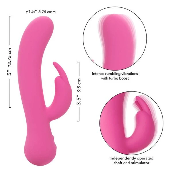 Calexotics First Time Vibrator Rabbit met clitorisstimulator oplaadbaar roze