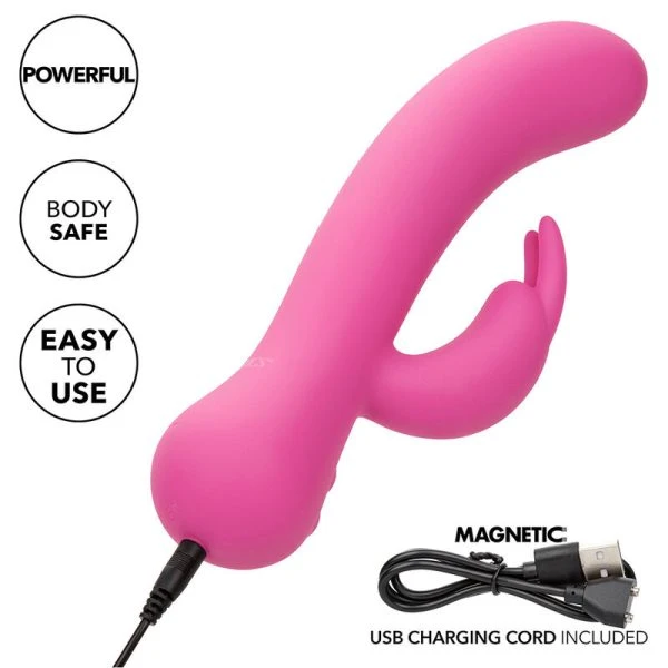 Calexotics First Time Vibrator Rabbit met clitorisstimulator oplaadbaar roze