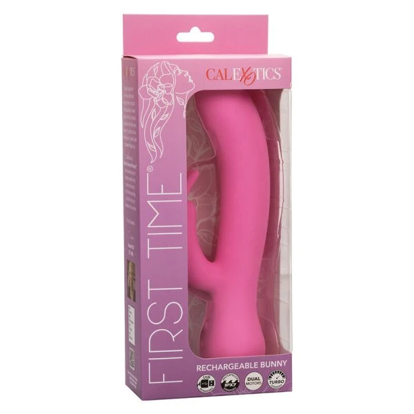 Calexotics First Time Vibrator Rabbit met clitorisstimulator oplaadbaar roze