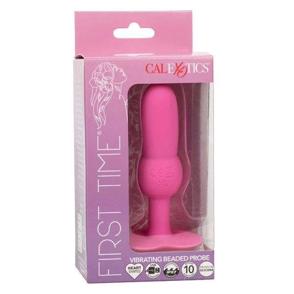 Calexotics First Time Anale Vibrator met Kralensonde, 10 Trillingen, Roze