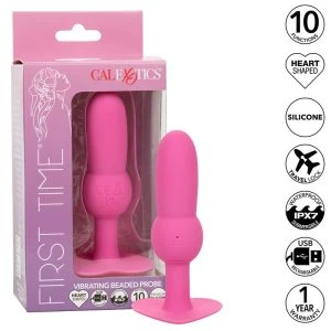 Calexotics First Time Analvibrator mit Perlensonde, 10 Vibrationen, Rosa