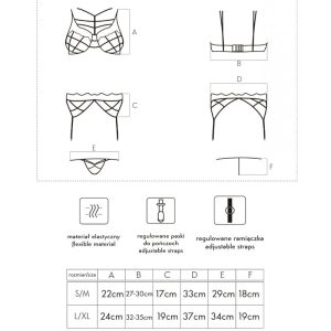 Livco Corsetti Fashion Dessous-set Soledad LC 20217 BH, slip en jarretelgordel L/XL Livco Corsetti Fashion Dessous-set Soledad LC 20217 BH, slip en jarretelgordel L/XL - Afbeelding 4