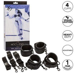Calexotics Bedboeien-set met verstelbare leren manchetten Zwart Calexotics Bedboeien-set met verstelbare leren manchetten Zwart - Afbeelding 1