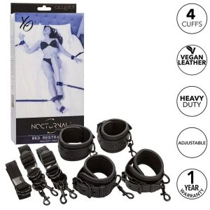 Calexotics Bettfessel-Set mit verstellbaren Leder-Manschetten Schwarz