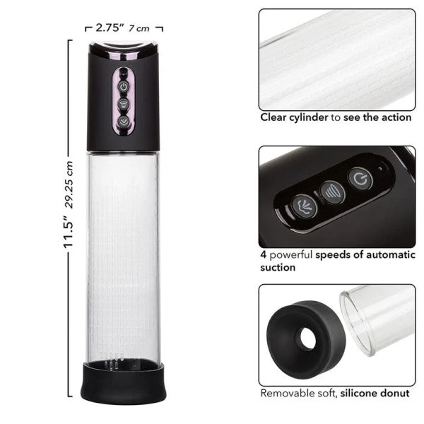 Calexotics Peak Penispumpe mit 4 Saugstufen, Schwarz