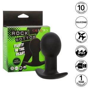 Calexotics Rock Bottom Anal Plug mit 10 Vibrationen, Silikon, schwarz