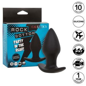 Calexotics Analplug Rock Bottom Perfect met 10 trillingen, siliconen, zwart Calexotics Analplug Rock Bottom Perfect met 10 trillingen, siliconen, zwart - Afbeelding 1