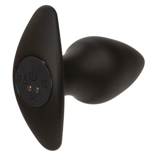 Calexotics Analplug Rock Bottom Perfect met 10 trillingen, siliconen, zwart