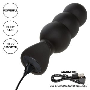 Calexotics Analplug Rock Bottom Beaded Probe with Beads, 10 Vibrations, Silicone, Black Calexotics Analplug Rock Bottom Beaded Probe with Beads, 10 Vibrations, Silicone, Black - Image 8