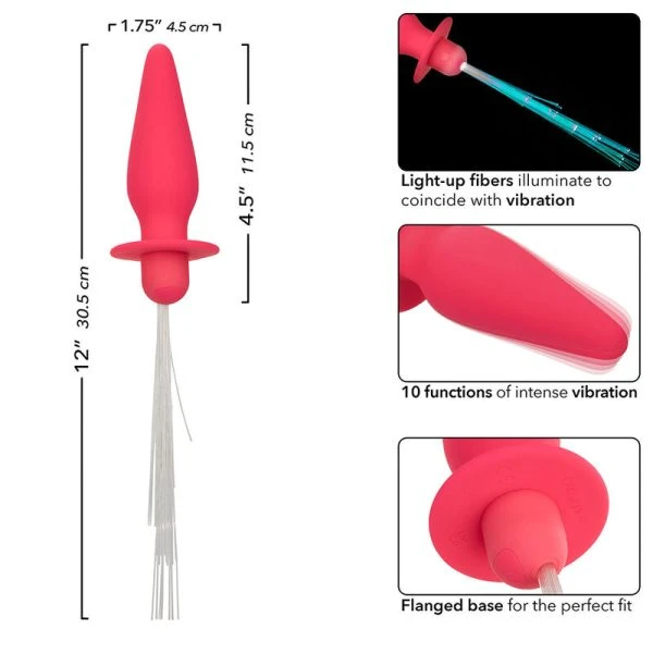 Calexotics Southern Lights Lichtgevende Anaalplug met Trillingen, Roze