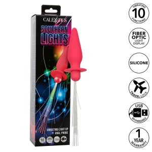 Calexotics Southern Lights Glowing Anal Plug with Vibrations, Pink