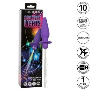 Calexotics Southern Lights glowing anal plug with vibration, Purple