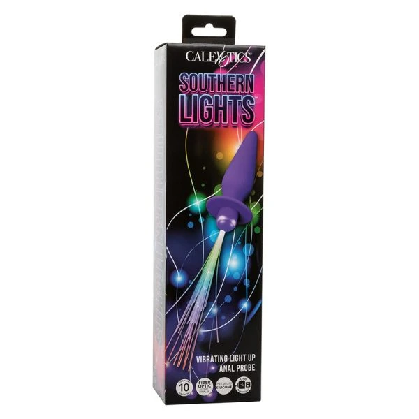 Calexotics Southern Lights lichtgevende anaalplug met vibratie, Paars