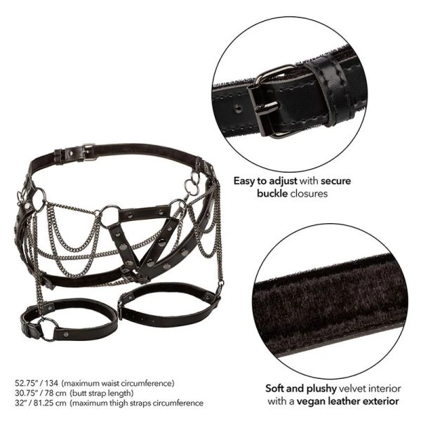 Calexotics Dijbeen-harnas met kettingen Plus Size