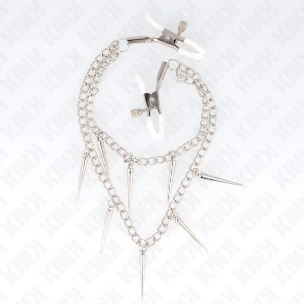 Kink Nipple Grip Nippelklemmen met Spikes en Ketting