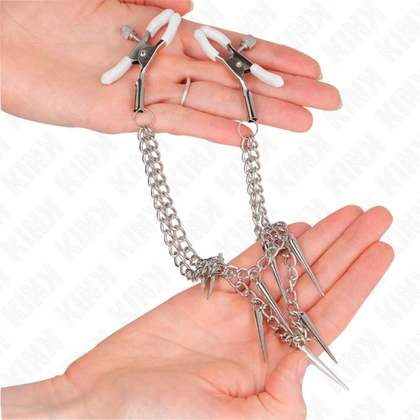 Kink Nipple Grip Nippelklemmen met Spikes en Ketting