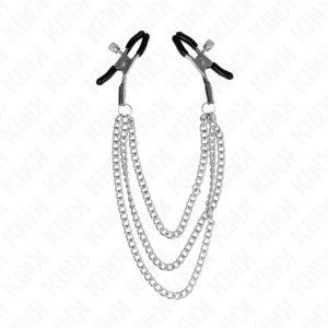 Kink Nipple Grip Nippelklemmen met 3 kettingen Zilver Kink Nipple Grip Nippelklemmen met 3 kettingen Zilver - Afbeelding 2