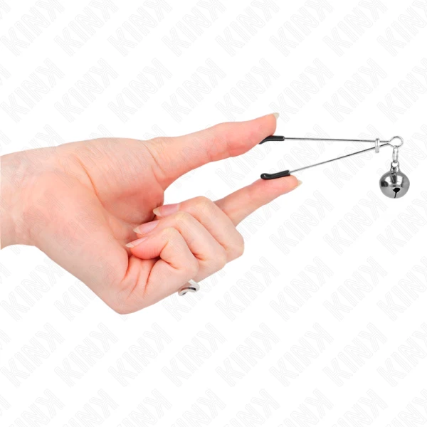 Kink Nipple Grip tepelklemmen met belletjes zilver