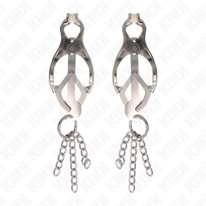 Kink Nipple Grip Japanse Klaverblad-nippelklemmen met kleine kettingen Zilver Kink Nipple Grip Japanse Klaverblad-nippelklemmen met kleine kettingen Zilver - Afbeelding 2