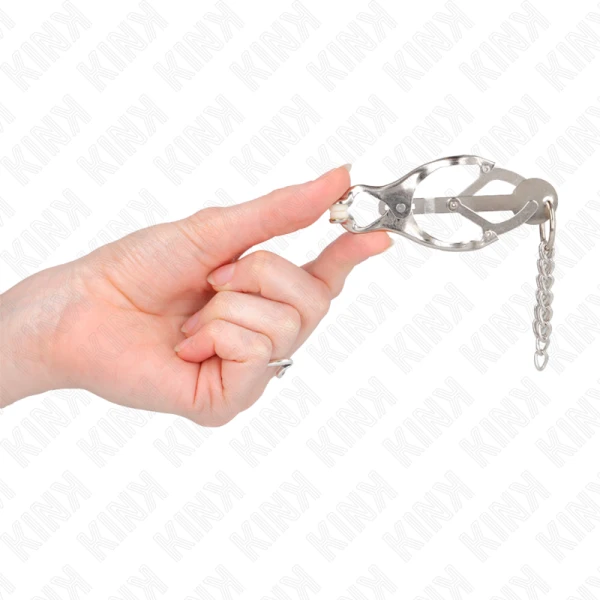 Kink Nipple Grip Japanse Klaverblad-nippelklemmen met kleine kettingen Zilver
