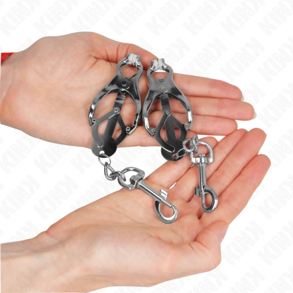 Kink Nipple Grip Japanse Klaverblad-Nippelklemmen met Haak Zilver