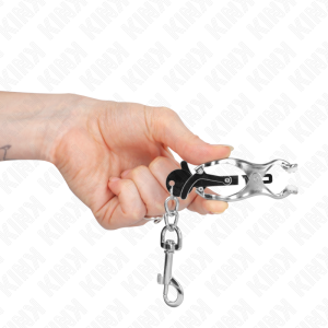 Kink Nipple Grip Japanse Klaverblad-Nippelklemmen met Haak Zilver Kink Nipple Grip Japanse Klaverblad-Nippelklemmen met Haak Zilver - Afbeelding 4