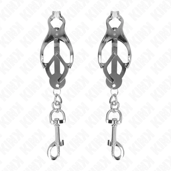 Kink Nipple Grip Japanse Klaverblad-Nippelklemmen met Haak Zilver