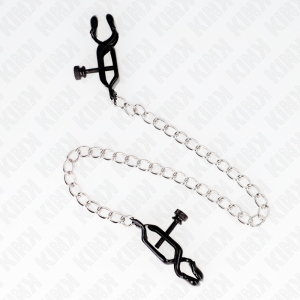 Kink Nipple Grip Platte Ketting Nippelklemmen Zilver Kink Nipple Grip Platte Ketting Nippelklemmen Zilver - Afbeelding 2