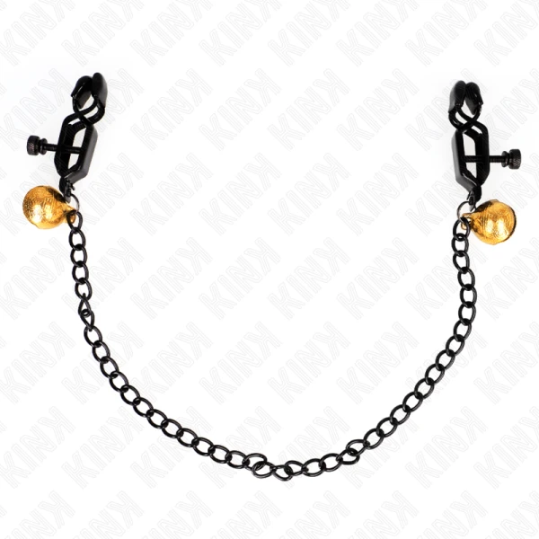 Kink Nipple Grip Nippelklemmen met Bel en Keten Zilver