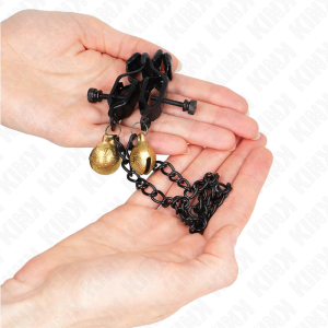 Kink Nipple Grip Nippelklemmen met Bel en Keten Zilver Kink Nipple Grip Nippelklemmen met Bel en Keten Zilver - Afbeelding 3