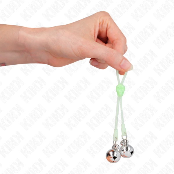 Kink Nipple Grip Totenkopf-Nippelklammern mit Glöckchen grün/silber