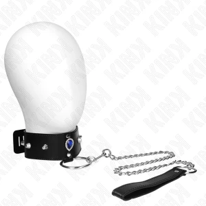Kink Collar & GAG Halskette mit blauen Diamanten und verstellbarem Band