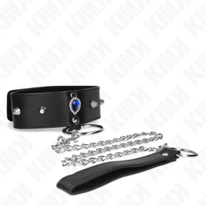 Kink Collar & GAG Halsketting met blauwe diamanten en verstelbare band Kink Collar & GAG Halsketting met blauwe diamanten en verstelbare band - Afbeelding 4