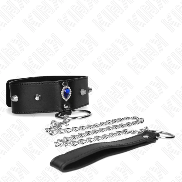 Kink Collar & GAG Halsketting met blauwe diamanten en verstelbare band Kink Collar & GAG Halsketting met blauwe diamanten en verstelbare band