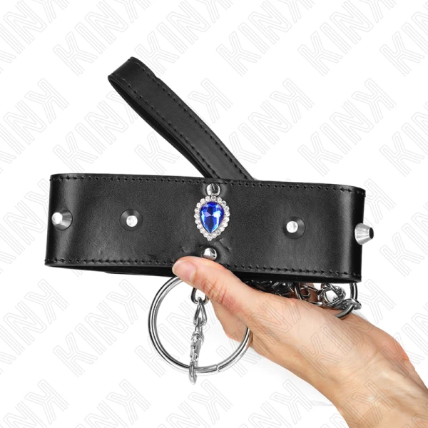 Kink Collar & GAG Halsketting met blauwe diamanten en verstelbare band Kink Collar & GAG Halsketting met blauwe diamanten en verstelbare band