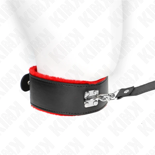 Kink Collar & GAG Halsketting met riem van rood leren band