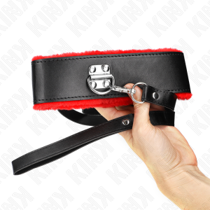 Kink Collar & GAG Halsketting met riem van rood leren band Kink Collar & GAG Halsketting met riem van rood leren band - Afbeelding 2