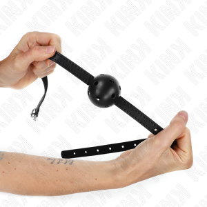 Kink Collar & GAG Ballknebel Simplicity Zwart Ademend Kink Collar & GAG Ballknebel Simplicity Zwart Ademend - Afbeelding 1